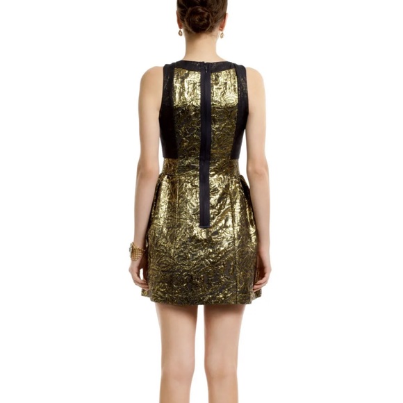 Tibi Navy and Gold Jacquard dress sz 4 NWT - Picture 2 of 9